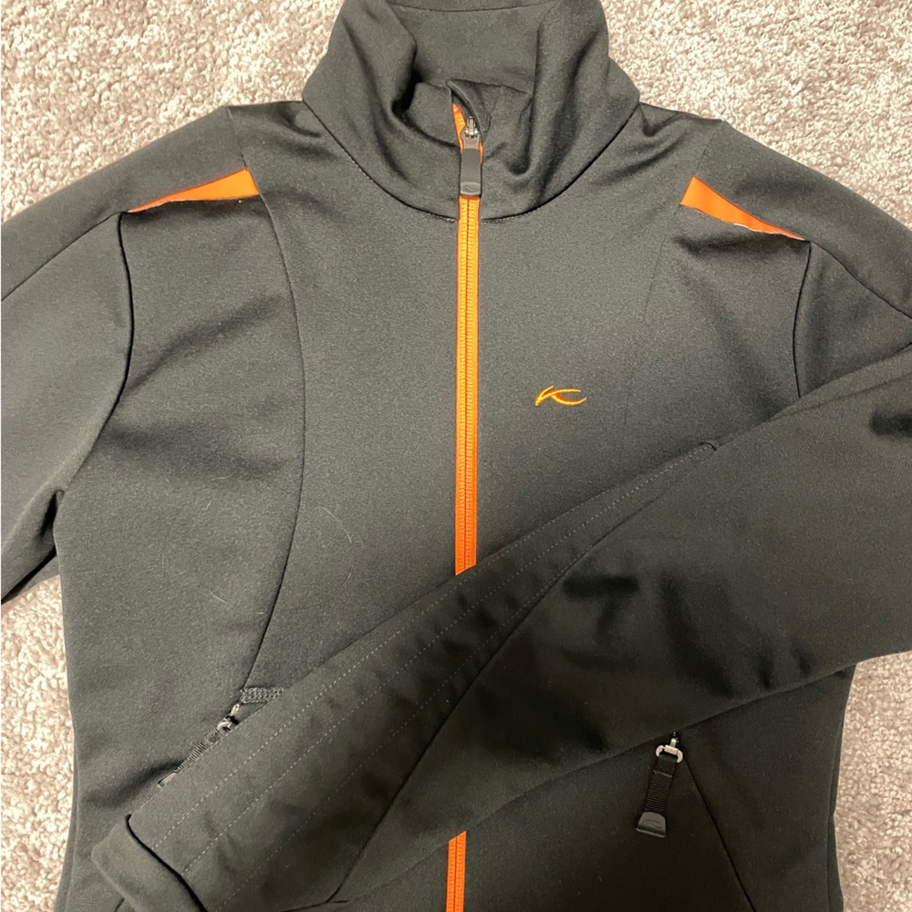 Kjus Golf Jacket Womens Size XS Black Full Zip Fleece Lined